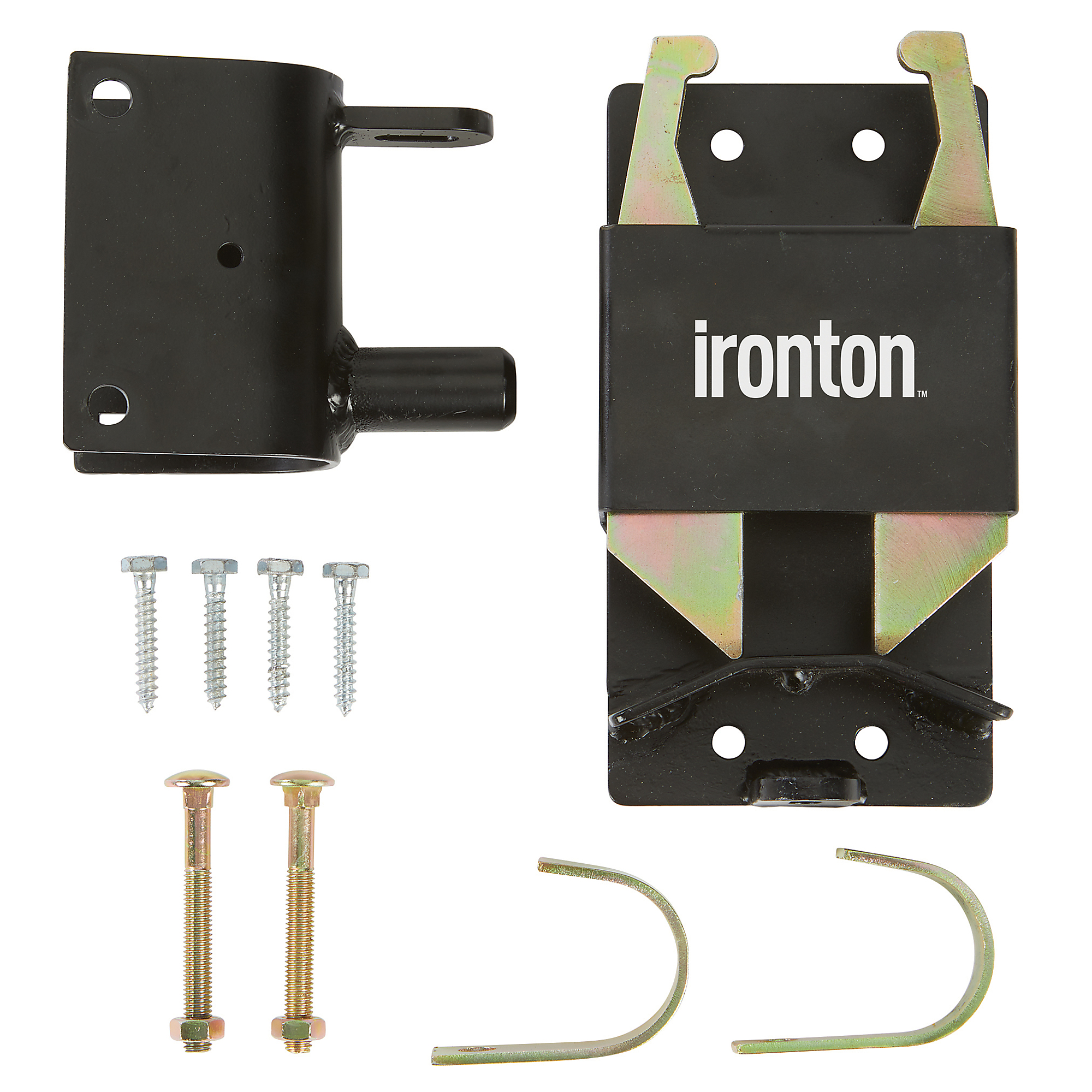 Ironton 2-Way Steel Gate Latch, Fits 1-5/8in.–2in. Round Tube Gates, Padlockable